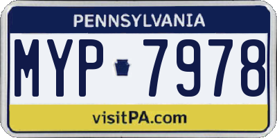 PA license plate MYP7978