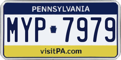 PA license plate MYP7979