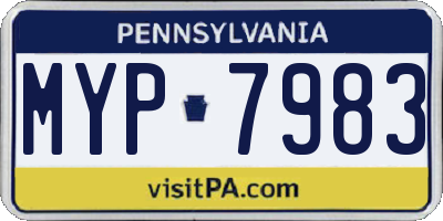 PA license plate MYP7983