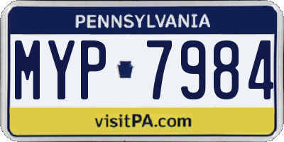 PA license plate MYP7984