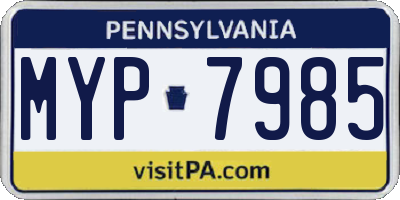 PA license plate MYP7985