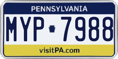 PA license plate MYP7988