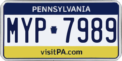 PA license plate MYP7989