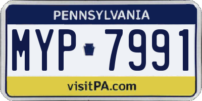 PA license plate MYP7991