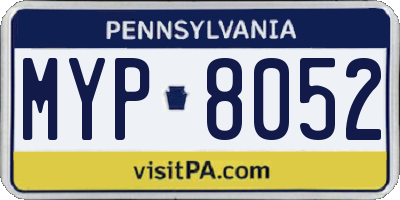 PA license plate MYP8052