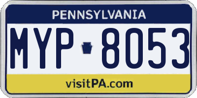 PA license plate MYP8053