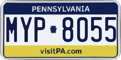 PA license plate MYP8055