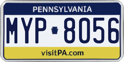 PA license plate MYP8056