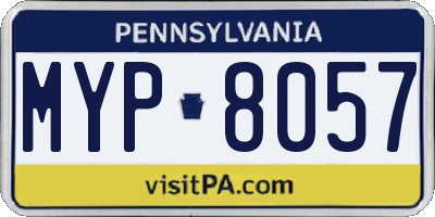 PA license plate MYP8057
