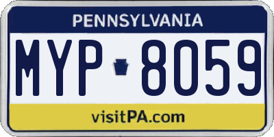 PA license plate MYP8059