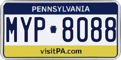 PA license plate MYP8088