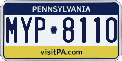 PA license plate MYP8110