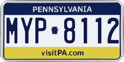 PA license plate MYP8112