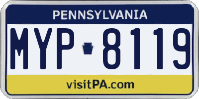 PA license plate MYP8119