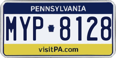 PA license plate MYP8128