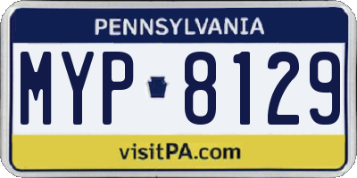PA license plate MYP8129