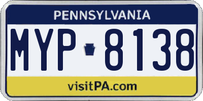 PA license plate MYP8138