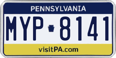 PA license plate MYP8141