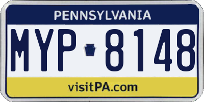 PA license plate MYP8148