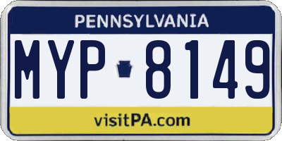 PA license plate MYP8149
