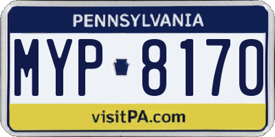 PA license plate MYP8170
