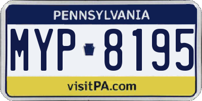 PA license plate MYP8195