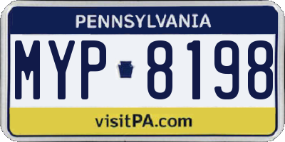 PA license plate MYP8198