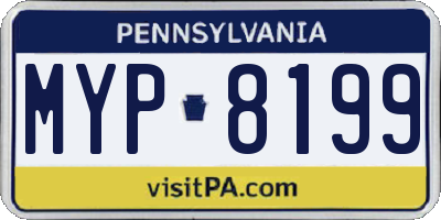 PA license plate MYP8199