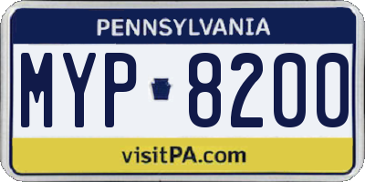 PA license plate MYP8200