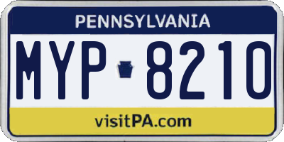 PA license plate MYP8210
