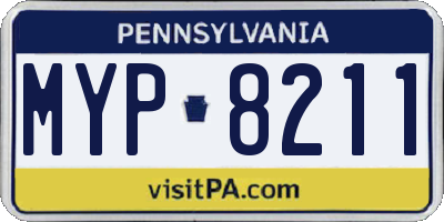 PA license plate MYP8211