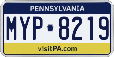 PA license plate MYP8219