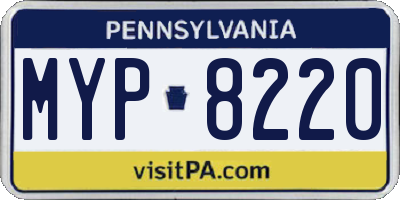 PA license plate MYP8220