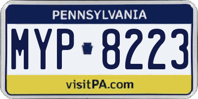 PA license plate MYP8223