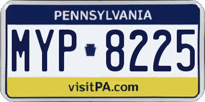 PA license plate MYP8225