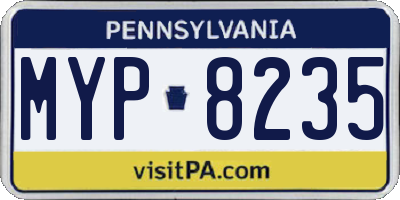 PA license plate MYP8235