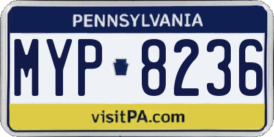 PA license plate MYP8236