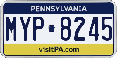 PA license plate MYP8245