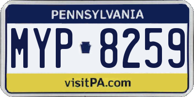 PA license plate MYP8259
