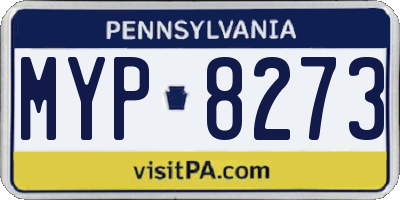 PA license plate MYP8273