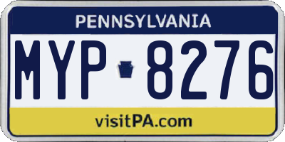PA license plate MYP8276