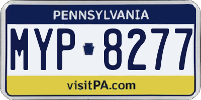 PA license plate MYP8277