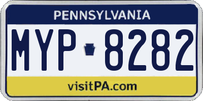 PA license plate MYP8282