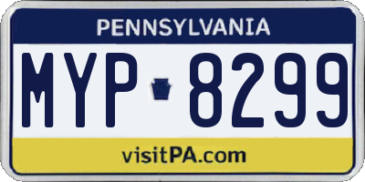 PA license plate MYP8299