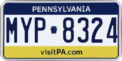 PA license plate MYP8324