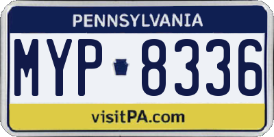 PA license plate MYP8336