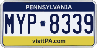 PA license plate MYP8339