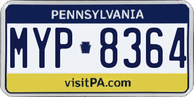 PA license plate MYP8364