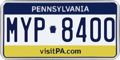 PA license plate MYP8400