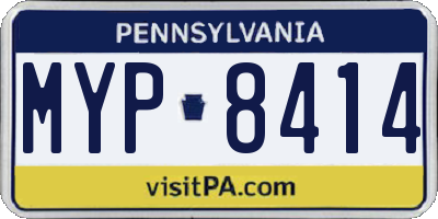 PA license plate MYP8414